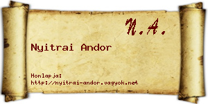 Nyitrai Andor névjegykártya